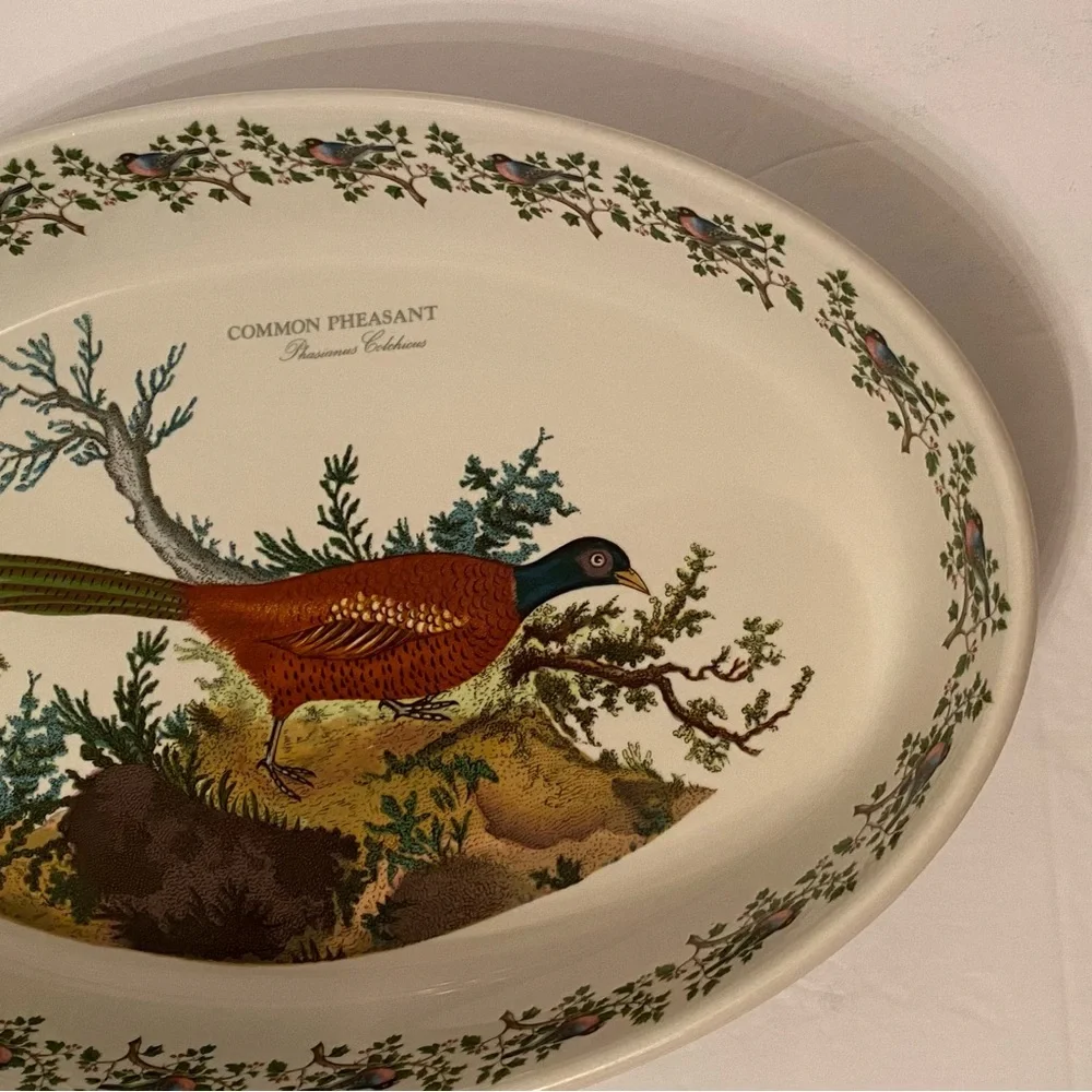 PORTMEIRION CASSEROLE SERVEWARE BAKE DINING COMMON PHEASANT WHITE BROWN GREEN